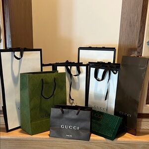 Gucci Black and Green Shopping Bags Set